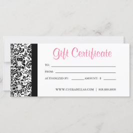 Gift Certificates Salon Spa Rosa Damask Ram
