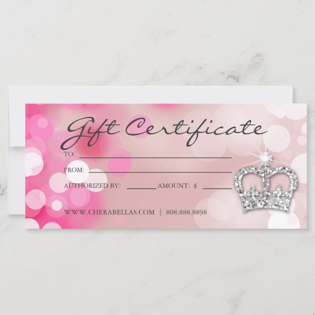 Gift Certificates Salon Spa Rosa Krona & Ljus (Framsida)