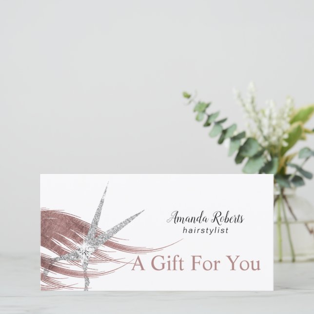 Gift Certificates Silver Sissor Ro Guld Hair (Stående Fram)