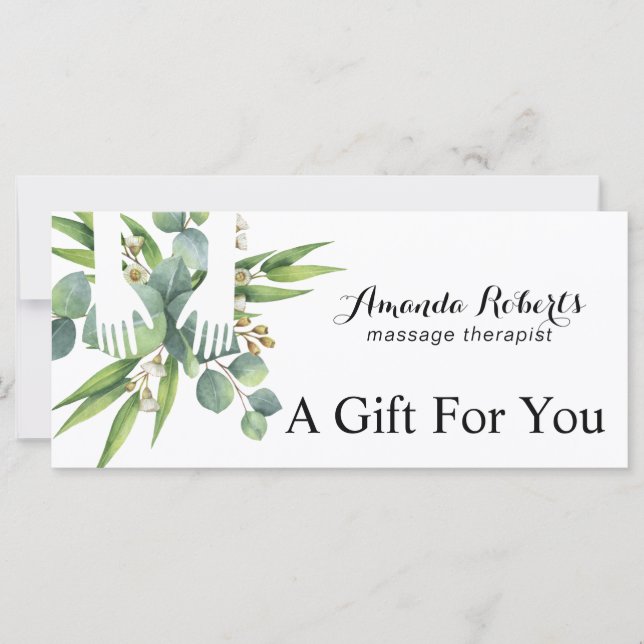 Gift Certificats Botanical Massage Therapy Spa (Framsida)