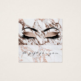 Gift-certifikat Copper Marble Glitter Lash Makeup Fyrkantigt Visitkort