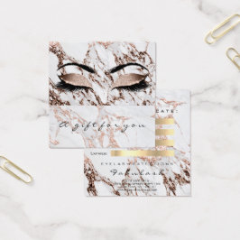 Gift-certifikat Copper Marble Glitter Lash Makeup Fyrkantigt Visitkort