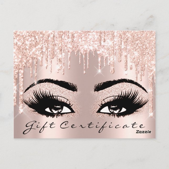 Gift-certifikat Eyelash Brows Makeup Glam Vykort (Baksida)