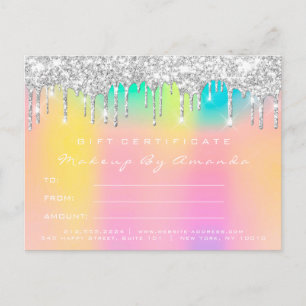 Gift-certifikat Eyelash Teal Makeup Holografiska Vykort