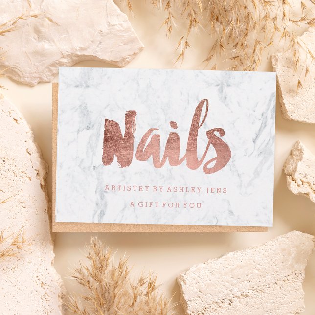 Gift-certifikat faux chic ro guld Nagel marble (Skapare uppladdad)