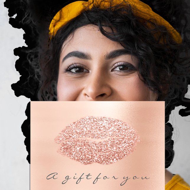 Gift-certifikat Grått Ro Guld Kiss Beauty Studio (Gift Certificate Gray Rose Gold Kiss Beauty Studio)