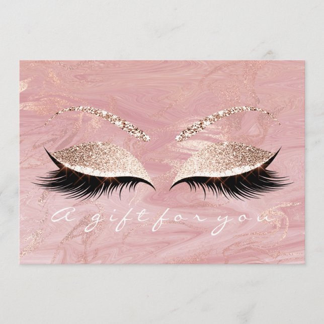 Gift-certifikat Pastel Rosa Lash Marble Makeup (Framsida)