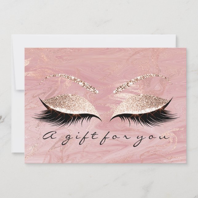 Gift-certifikat Pastel Rosa Lash Marble Makeup (Framsida)