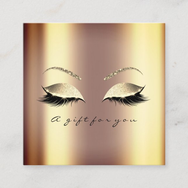 Gift-certifikat Sepia Guld Lash Makeup Artist Rabattkort (Framsida)