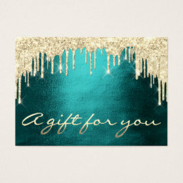Gift-certifikat Teal Guld DripEyelash Makeup Hair Visitkort