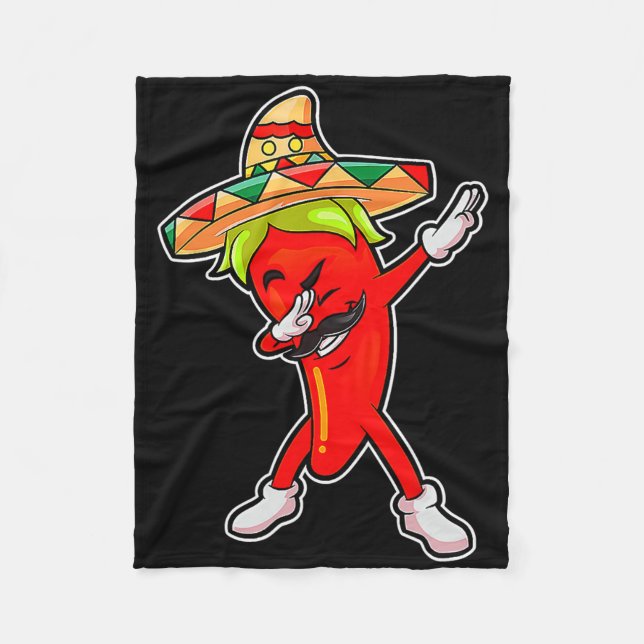 Gift Cute Chili Dabbing Pepper Mexikanska Hetten J Fleecefilt (Framsidan)