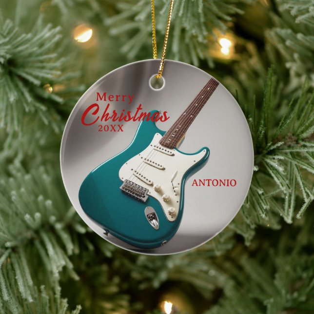 Gift Electric Guitar Music Enthusiast Ornament (Träd)