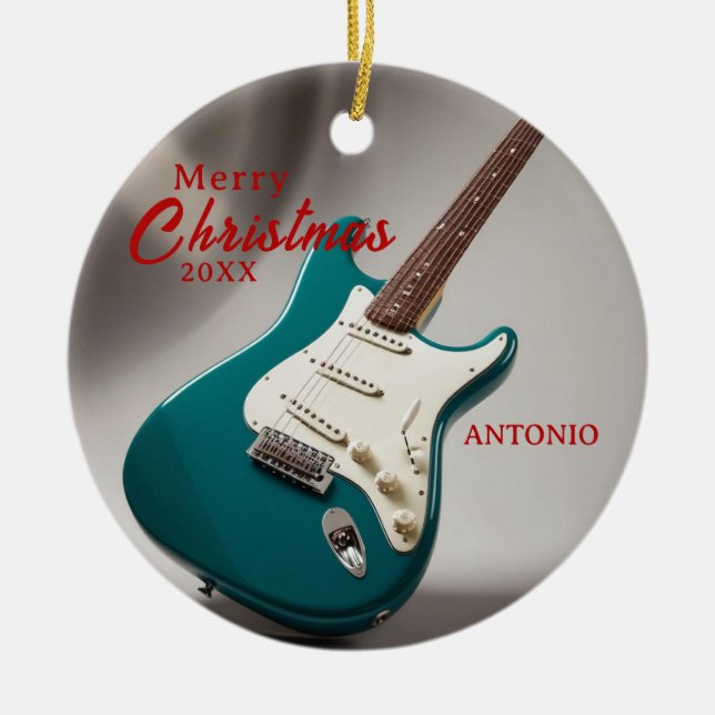 Gift Electric Guitar Music Enthusiast Ornament (Framsidan)