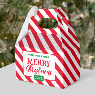 Gift/Favoritbox för helgdag vid Candy cane/jul Presentaskar