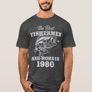 Gift för 41 år gammal fiskare 1980 41:a t shirt