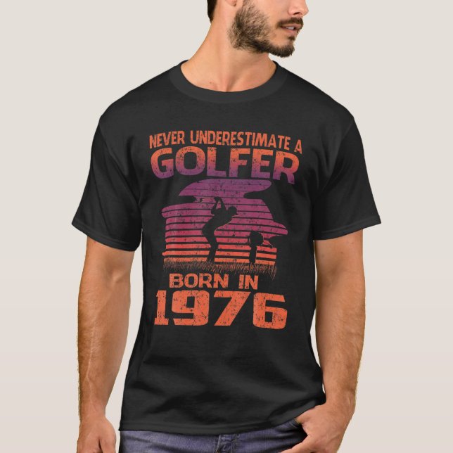 Gift för 44-åriga Golfer Golfing 1976 44:e födelse T Shirt (Framsida)