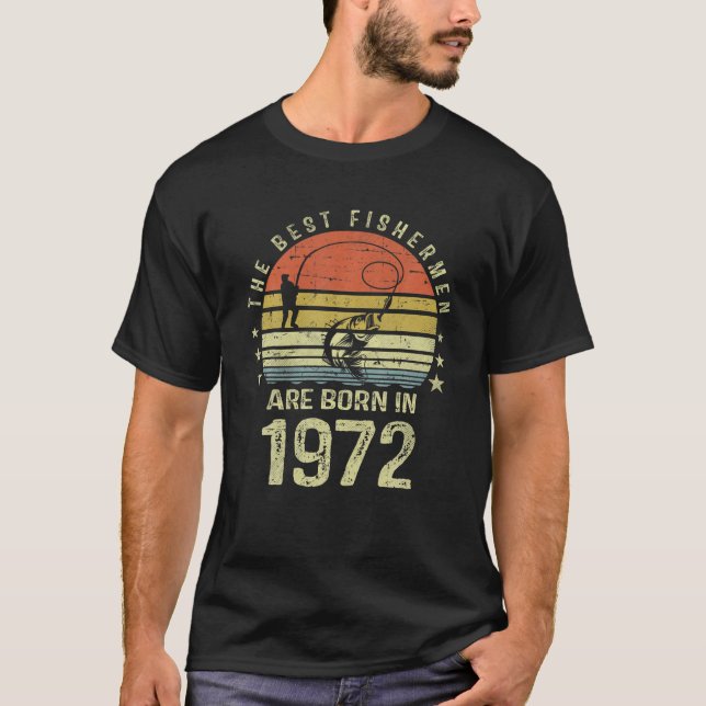 Gift för 50 år gammal: Fiskare 1972 50:e T Shirt (Framsida)