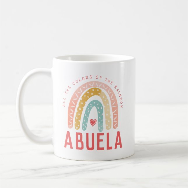 Gift for Abuela | Regnbågens hela Färg Kaffemugg (Vänster)