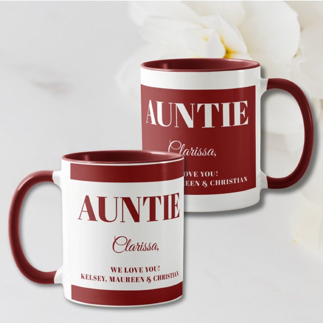 Gift for Auntie with  Names Coffee Mugg (Skapare uppladdad)