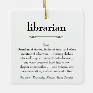 Gift för biblioteksdefinitionsbedömning julgransprydnad keramik