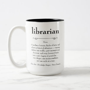 Gift för biblioteksdefinitionsbedömning Två-Tonad mugg