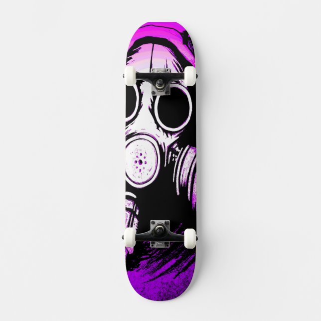 Gift för BioHazard GASMASK Skateboard Bräda 19,5 Cm (Framsida)