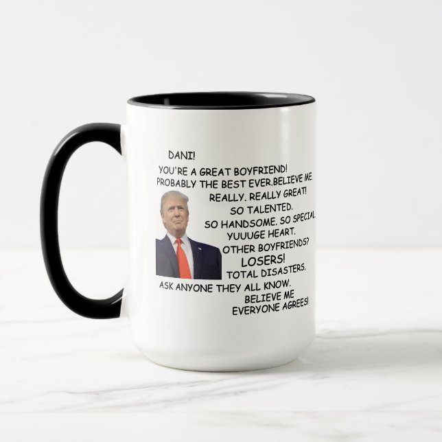 Gift för Boykompis Trump, Mugg för honom (Vänster)