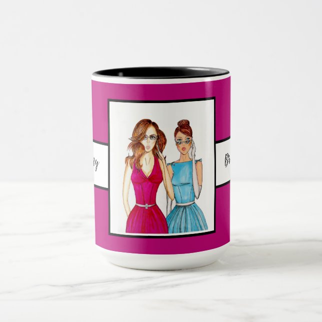 Gift för Bridesmaids Violet Ringer 15oz Mugg (Center)
