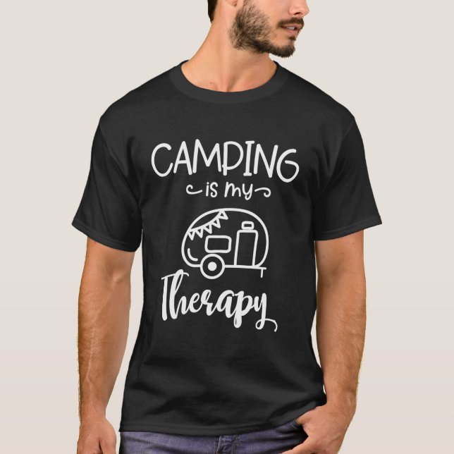 Gift för Camper Women Camping är min terapi T Shirt (Framsida)
