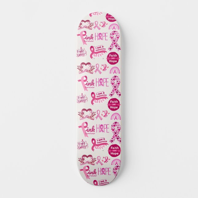 Gift for Cancer Survivor - Warrior Mini Skateboard Bräda 18,5 Cm (Framsida)