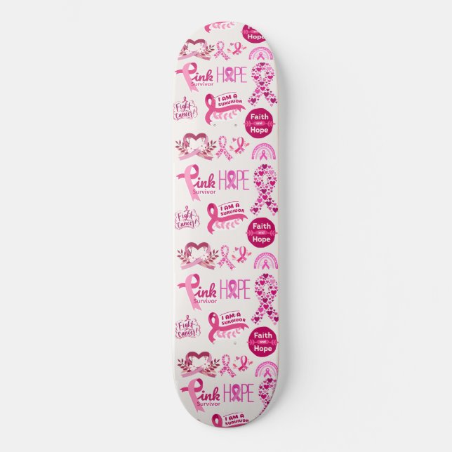 Gift for Cancer Survivor - Warrior Mini Skateboard Bräda 18,5 Cm (Framsida)