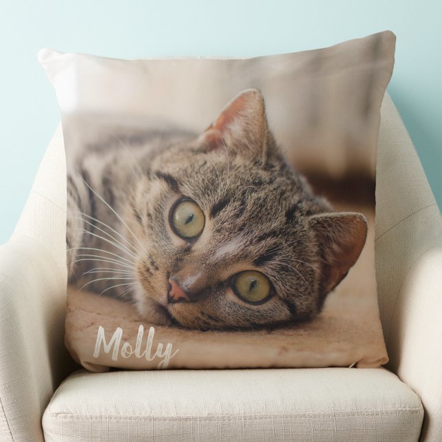 Gift for Cat Lover - Pet Photo Memorial - Cat Phot Kudde (Skapare uppladdad)