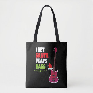 Gift för Coolan Bass Guitar Player jultomten Tygkasse