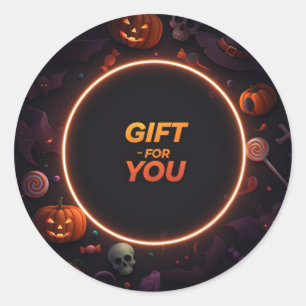 "GIFT FÖR DIG" Text Runt Klistermärke