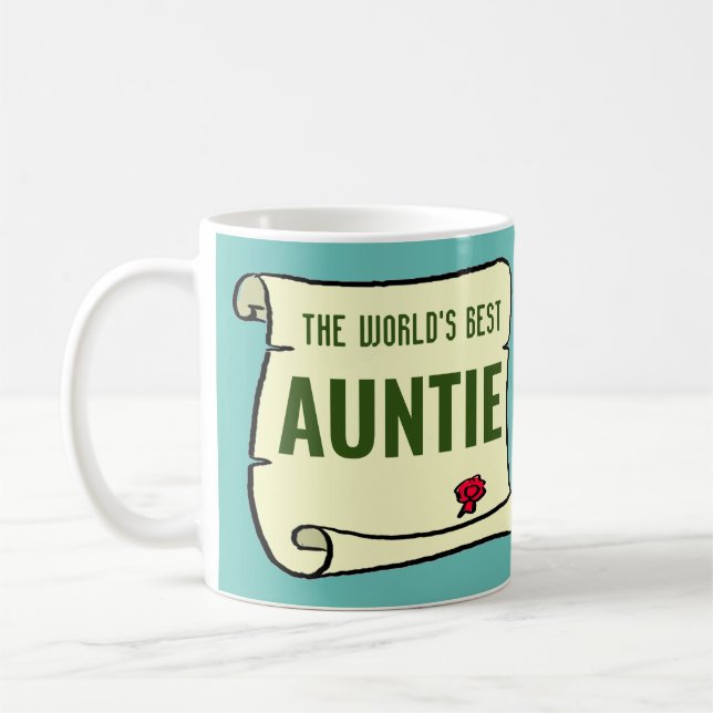 Gift för en Auntie. Världens bästa Moster Kaffemugg (Vänster)