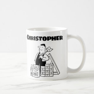 Gift för en byggare med tillagt Namn-kaffe Mugg