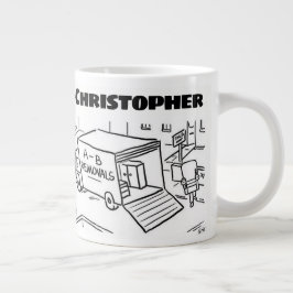 Gift för en flyttman med Namn Jumbo Mugg