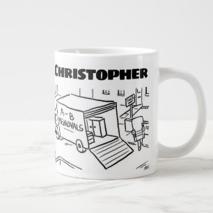 Gift för en flyttman med Namn Jumbo Mugg
