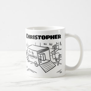 Gift för en flyttman med Namn Kaffemugg