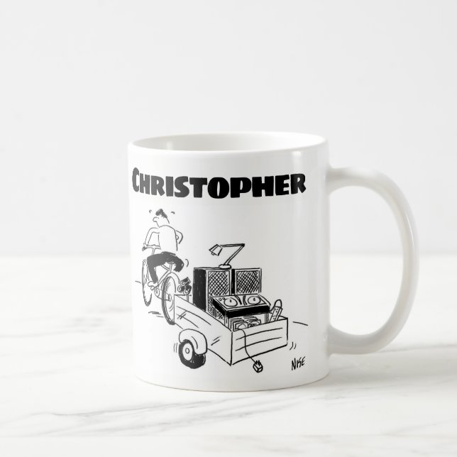 Gift för en mobil DJ med Namn Kaffemugg (Höger)