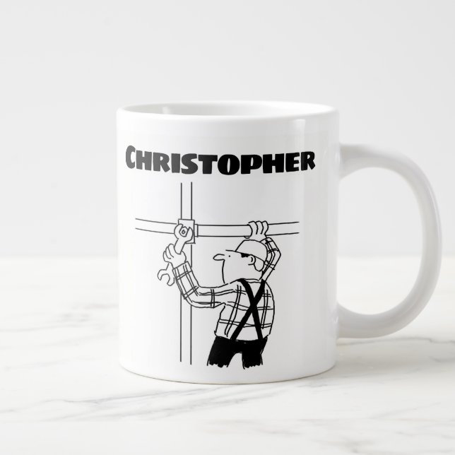 Gift för en skugga med tillsatt Namn-giantkaffe Jumbo Mugg (Höger)