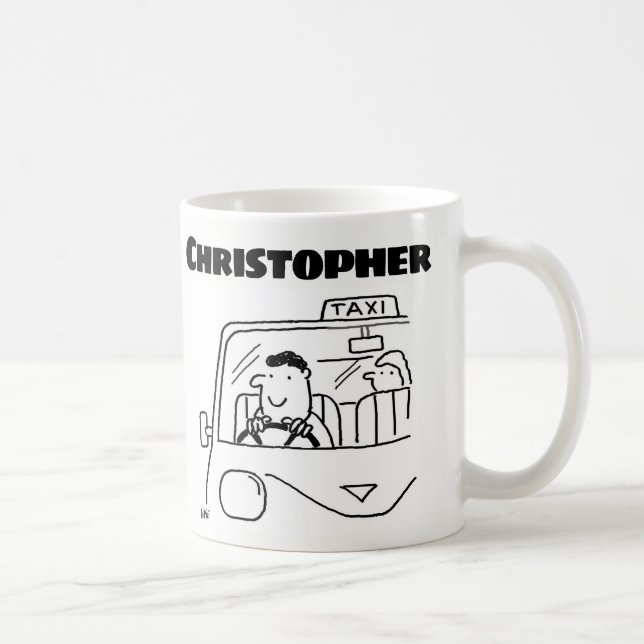 Gift för en Taxi-förare med Namn Kaffemugg (Höger)
