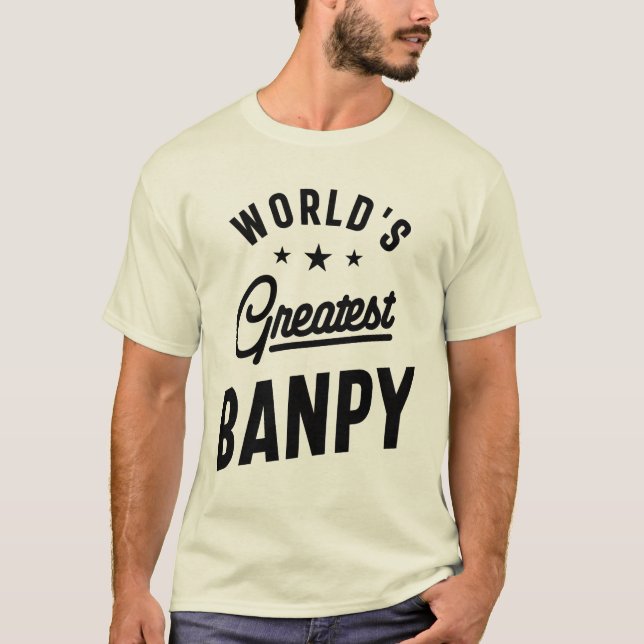Gift för Far Grandpa Världsmästare Banpy T Shirt (Framsida)