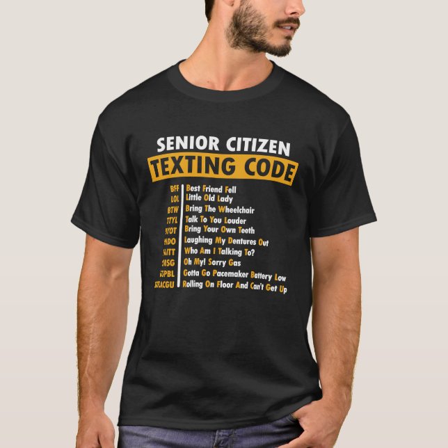 Gift för farfar, äldre medborgares texturkod t shirt (Framsida)