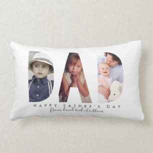 Gift for Fars dag Personlig Photo Collage Lumbarkudde