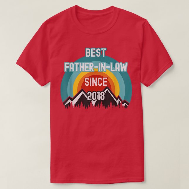 Gift For FatherInLaw, Best FatherInLaw Since 2018  T Shirt (Design framsida)
