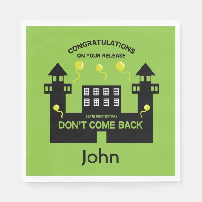 Gift för frigivning av fripassagerare utanför fäng pappersservett (Framsidan)