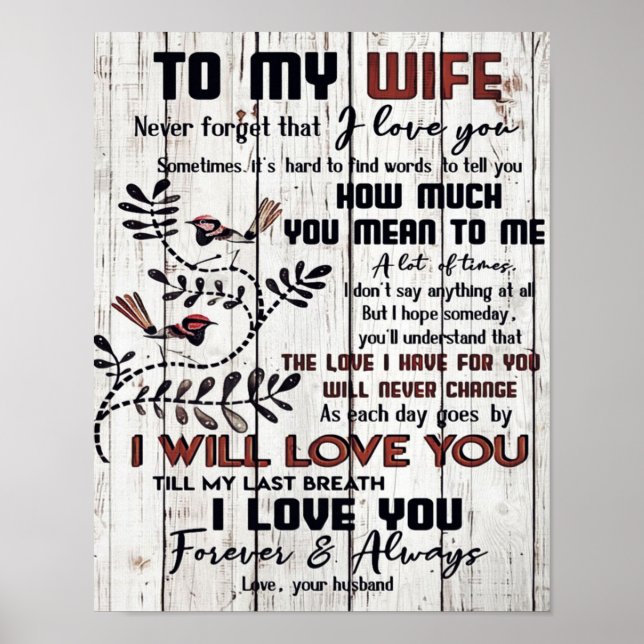 Gift för fru | Till min fru, Brev Poster (Framsidan)