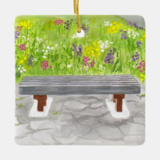 Gift for Gardener - Garden Bench-julprydnaden Julgransprydnad Keramik