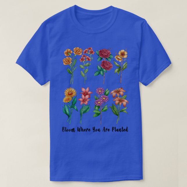Gift för Gardener Grandma Bloom där du är plan T Shirt (Design framsida)